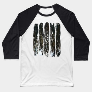 Frozen Winter Trees in Brush Strokes Baseball T-Shirt